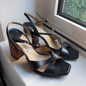 Jimmy Choo black strappy heels size 40.5